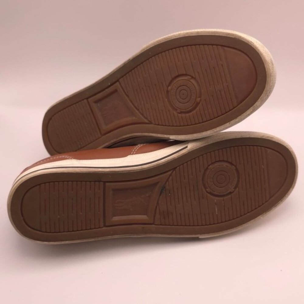 POLO RALPH LAUREN VAUGHN Size 8 D Brown SOFT LEATHER Lace Boat Shoes Men's - Picture 8 of 8